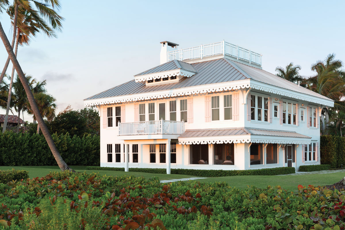 The Wilkinson cottage sports a new metal roof and wood fretwork trim. Situated in the old part of Naples near the town pier, it is one of several early cottages that dot the area. The oldest of these early dwellings, Palm Cottage, was constructed in 1895 for one of the town&rsquo;s founding residents, Walter N. Haldeman. Today it&rsquo;s a museum maintained by the Naples Historical Society.