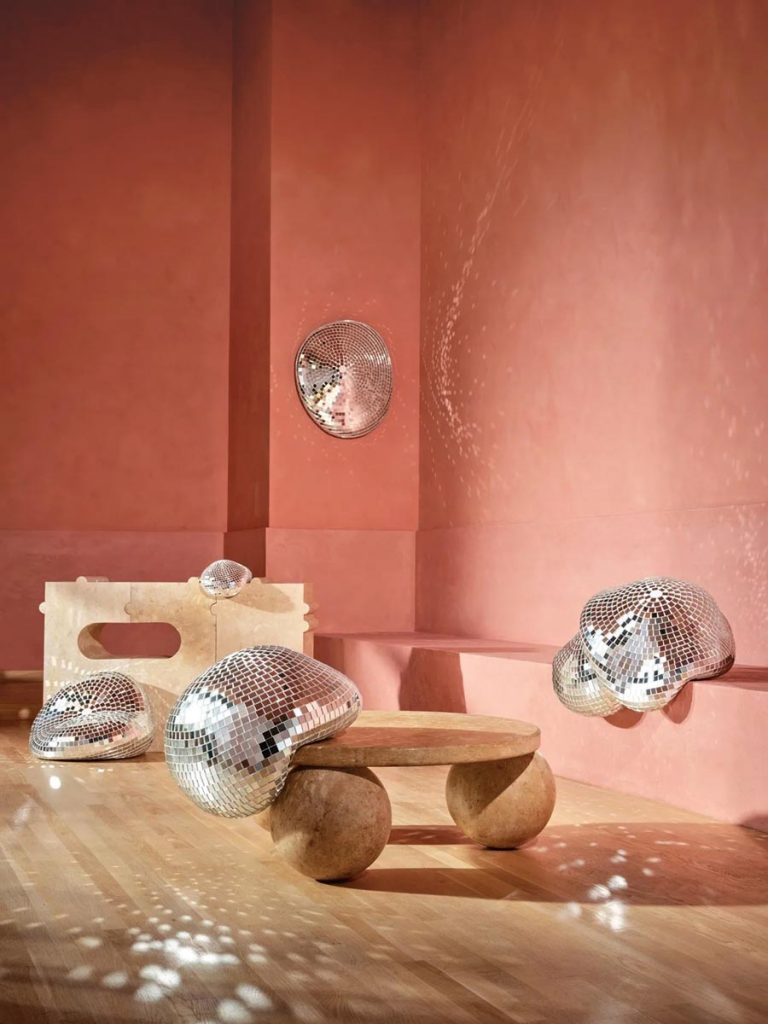 By the Dutch art collective Rotganzen for Kelly Wearstler, these limited-edition mirrored sculptures recall 1970s boogie nights as they take their cues from 1931’s The Persistence of Memory