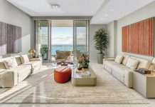 Q&A with Miami Designer Maris Raffa “There are various textures at play in the living room,” says Raffa. “The sofas are upholstered in linen and the area rug is pure hand-tufted wool. By using transparent materials, like the acrylic on the end tables, we created a feeling of spaciousness.”