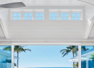 Inside an Idyllic Island Retreat in Boca Grande Interior designer Natalie Konstant grouped four Freya Lounge chairs by Formation in this great room area so those seated could watch television or swivel the other way and enjoy the water views.