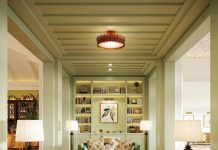 A Resort Revival Debuts in Naples Champalimaud Design was responsible for the Naples Beach Club’s interiors, including the silvery green library section of the lobby.