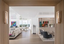 North Naples Condo Balances Architectural Prowess and Relaxed Livability Designed with entertaining in mind, the open layout of this Naples condo residence encourages easy movement between the living areas, kitchen, and lounge. “The bar and lounge area was conceived as a natural pause point where conversations can begin before dinner and linger long after,” says designer L.A. DeRiggi.