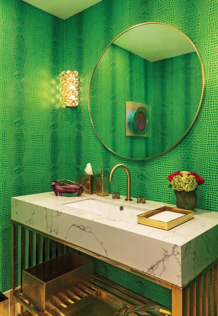 Fisher Island powder room by Shannon Design. Photo by Craig Denis