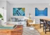 Contemporary Design Shines in a Compact Brickell Apartment The living and dining areas of the residence were designed as one continuous space where both coexist naturally while still maintaining their intended functions. Maritza Caneca’s artworks perfectly capture the essence of Miami with color and light.