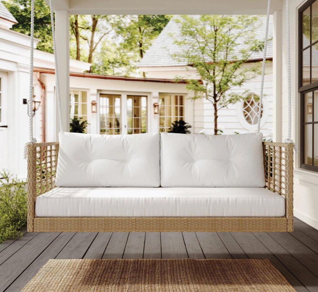 East Green Millie sofa by The Porch Swing Company